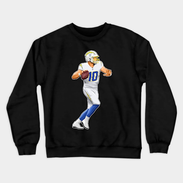 Justin Herbert Drop Back Crewneck Sweatshirt by RunAndGow